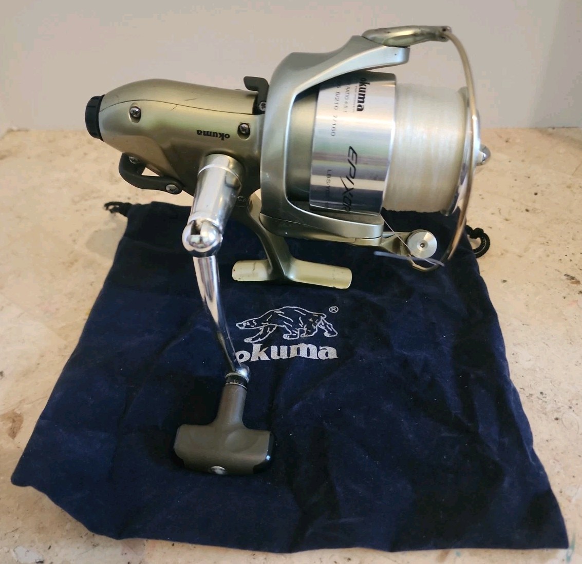 Okuma EPIXOR EB50 Live Bait System Reel In Box With Paper Work