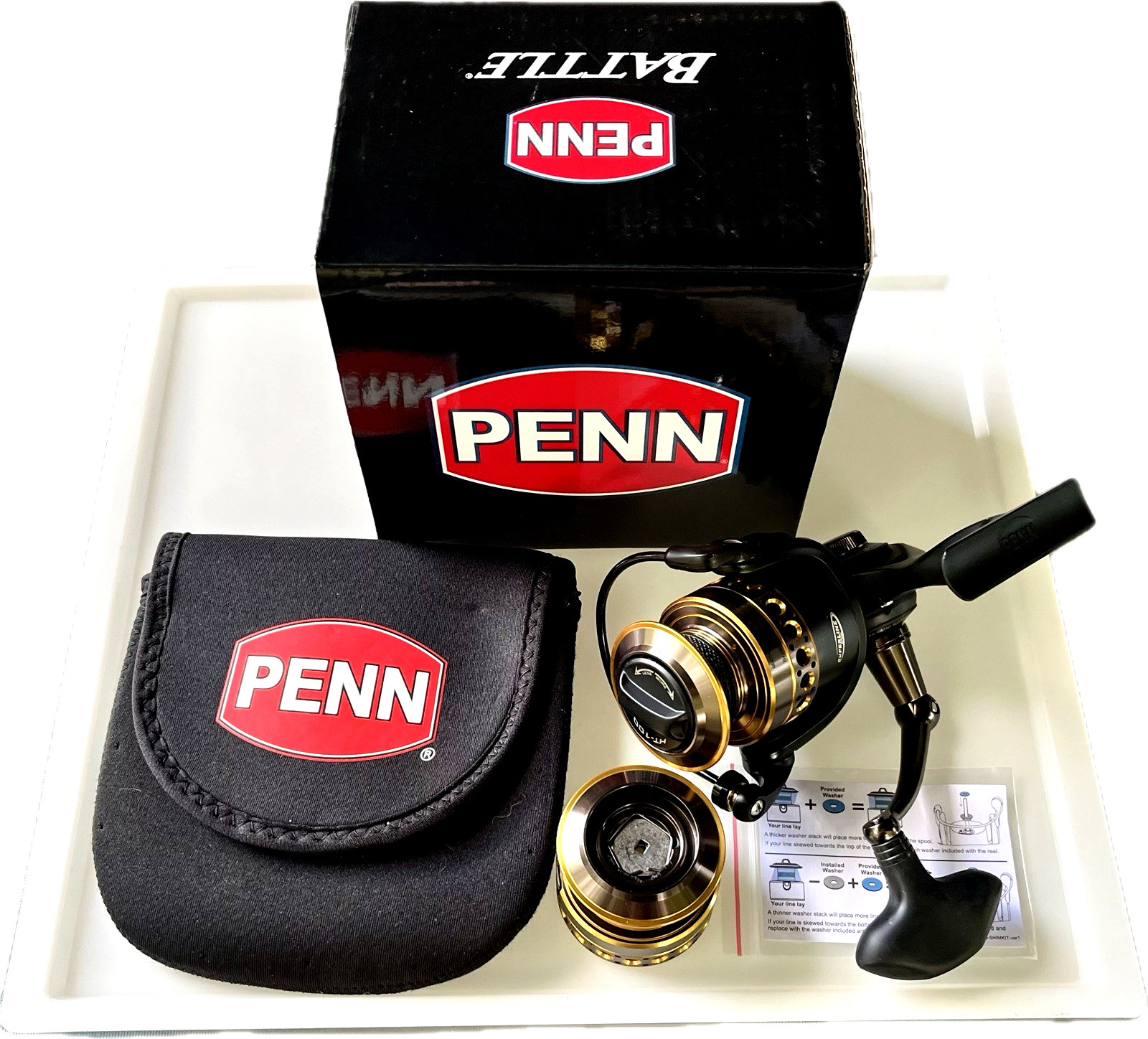PENN Battle IV 2500 Spinning Reel w Extra Spool & Protective Bag NIB