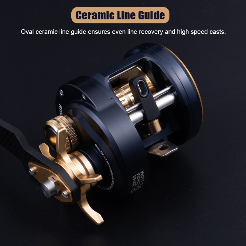 300 Series Round Baitcasting Reel 10+1 BBs Wooden Grip Inshore Saltwater Fishing