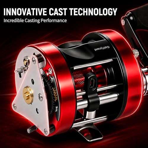 CatTyrant Round Baitcasting Reel Centrifugal Brake, 4000-Right Handed