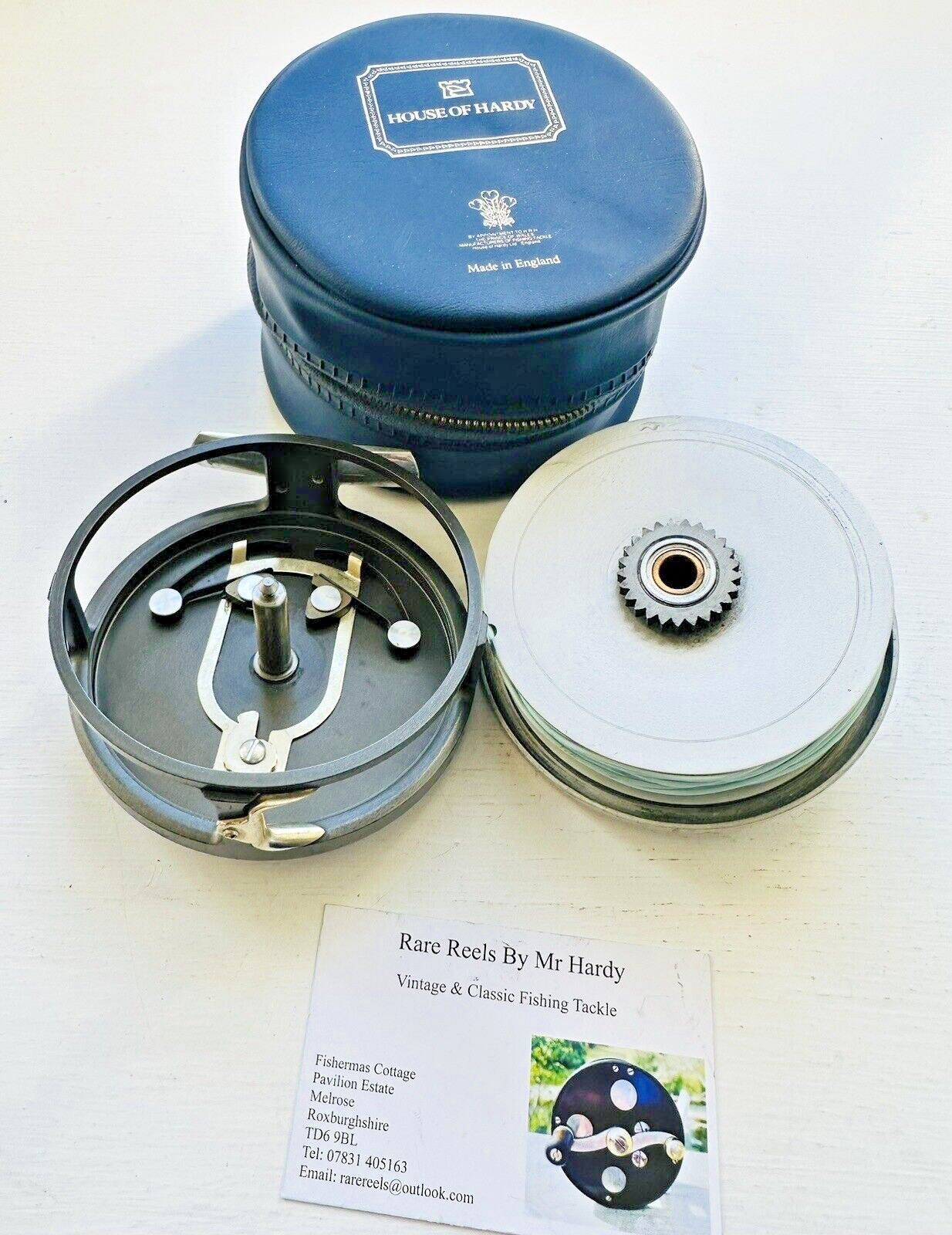 Vintage Hardy Marquis Salmon Number 1 Fly Reel with Case & Hardy Fly Line