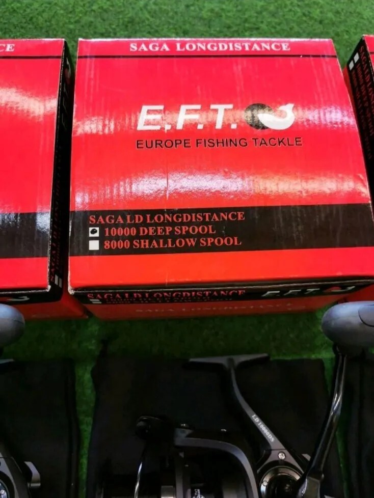 3× EFT Saga Long Distance 10000 Deep Spool BRAND NEW inc Original Box Carp Fishing