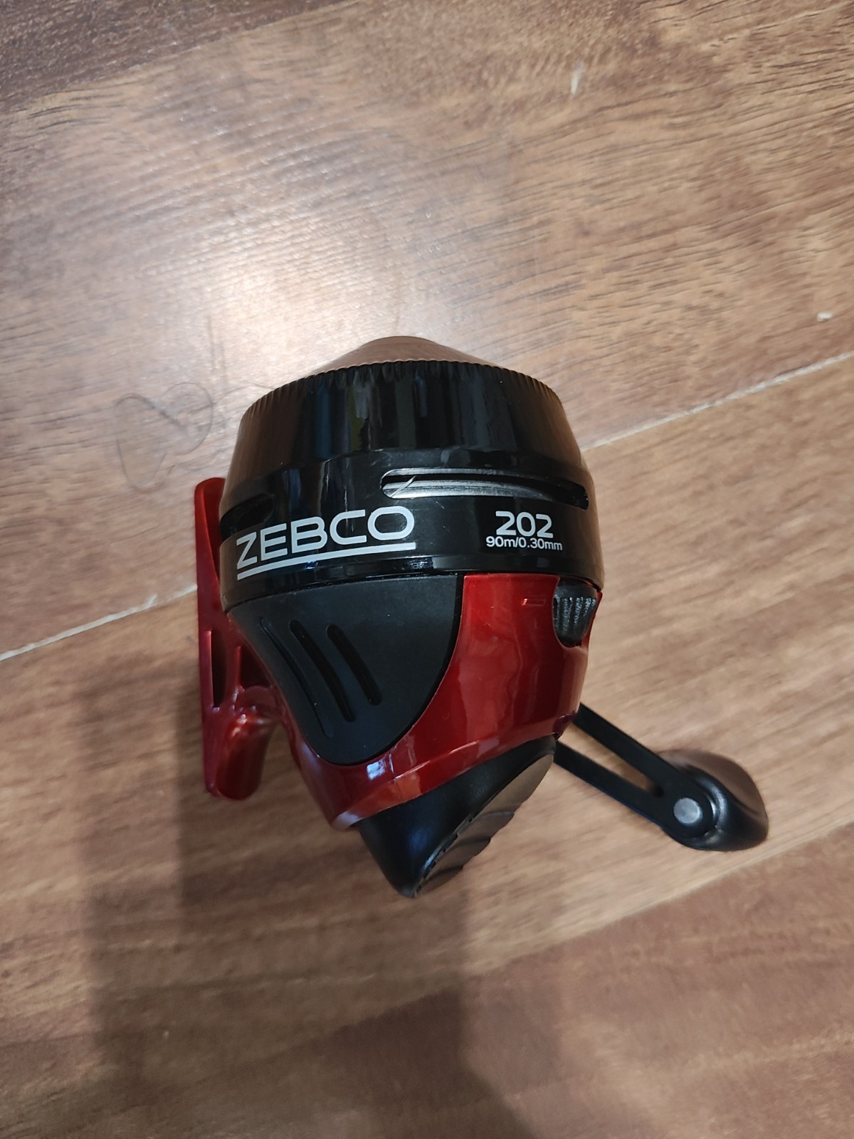 Zebco 202 Spincast Fishing Reel Red Black Open Box