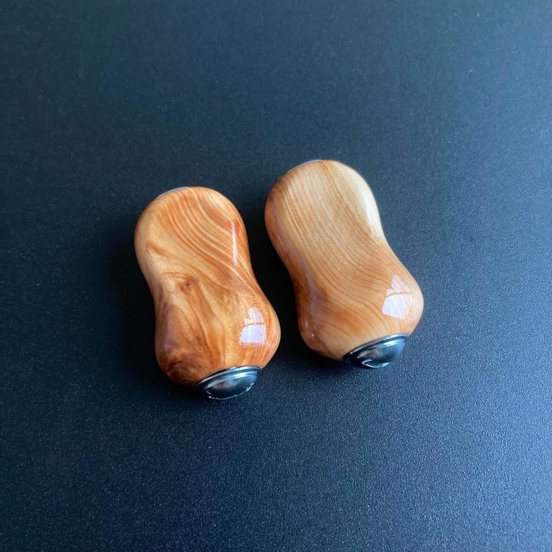 Wood Handle Knob Solid Wood Gunmetal Cap 2-Piece Set, Shimano.Daiwa