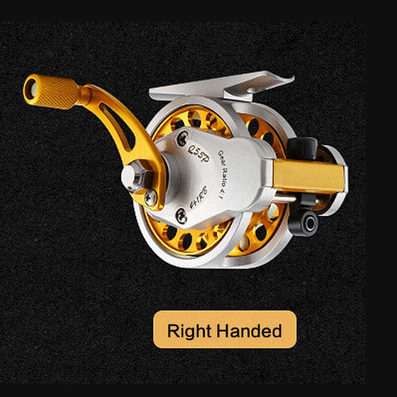 Front Reel 4:1 Gear Ratio Auto Flat Cable 4 Ball Bearings Lure Fishing Fly Reel