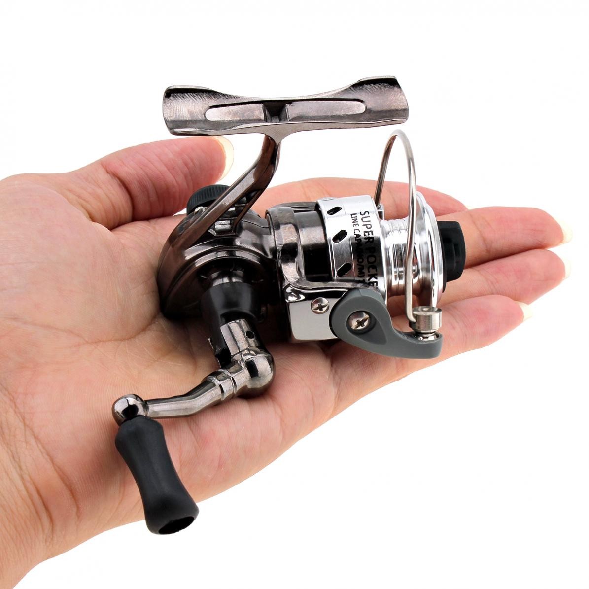 4.3:1 Gear Fishing Reel, Mini Metal Spinning Reel with Coil Pocket for Angling