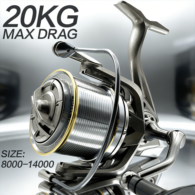 8000/14000 Series 4.8:1 Gear Ratio Spinning Reel 20kg Max Drag for Sea Fishing
