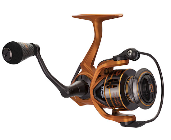 Lew’s Mach Crush Speed Spin 11 Bearing Reel MCR-400A, 6.2:1, Black Orange.