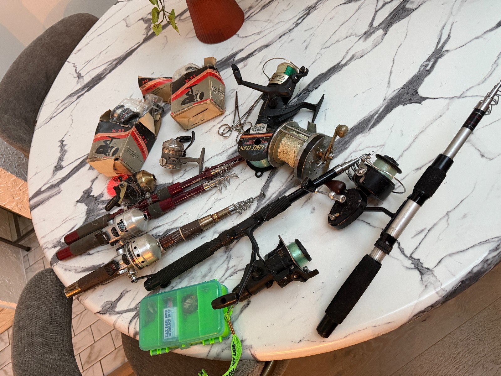 Vintage Fishing Reel Rod Lot 8 Garcia Mitchell 300 Zebco Daiwa Telescopic Works