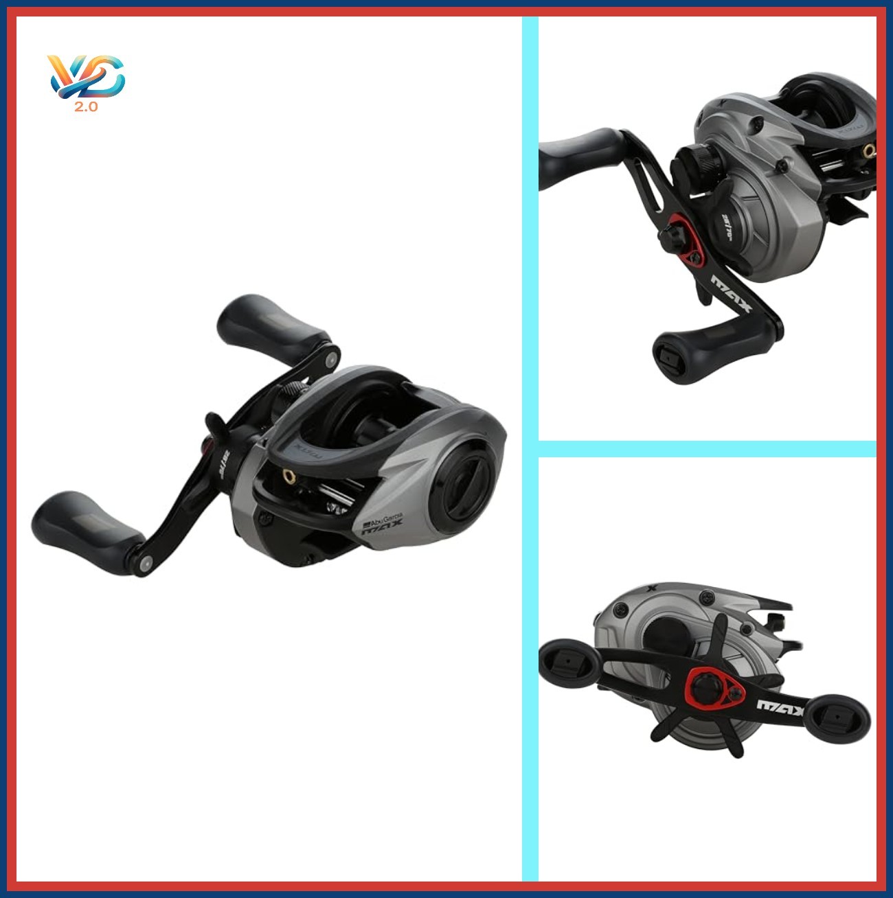 Baitcast Reel Left Hand 6.8 Gear Ratio 15lb Drag 7.4oz Graphite Frame