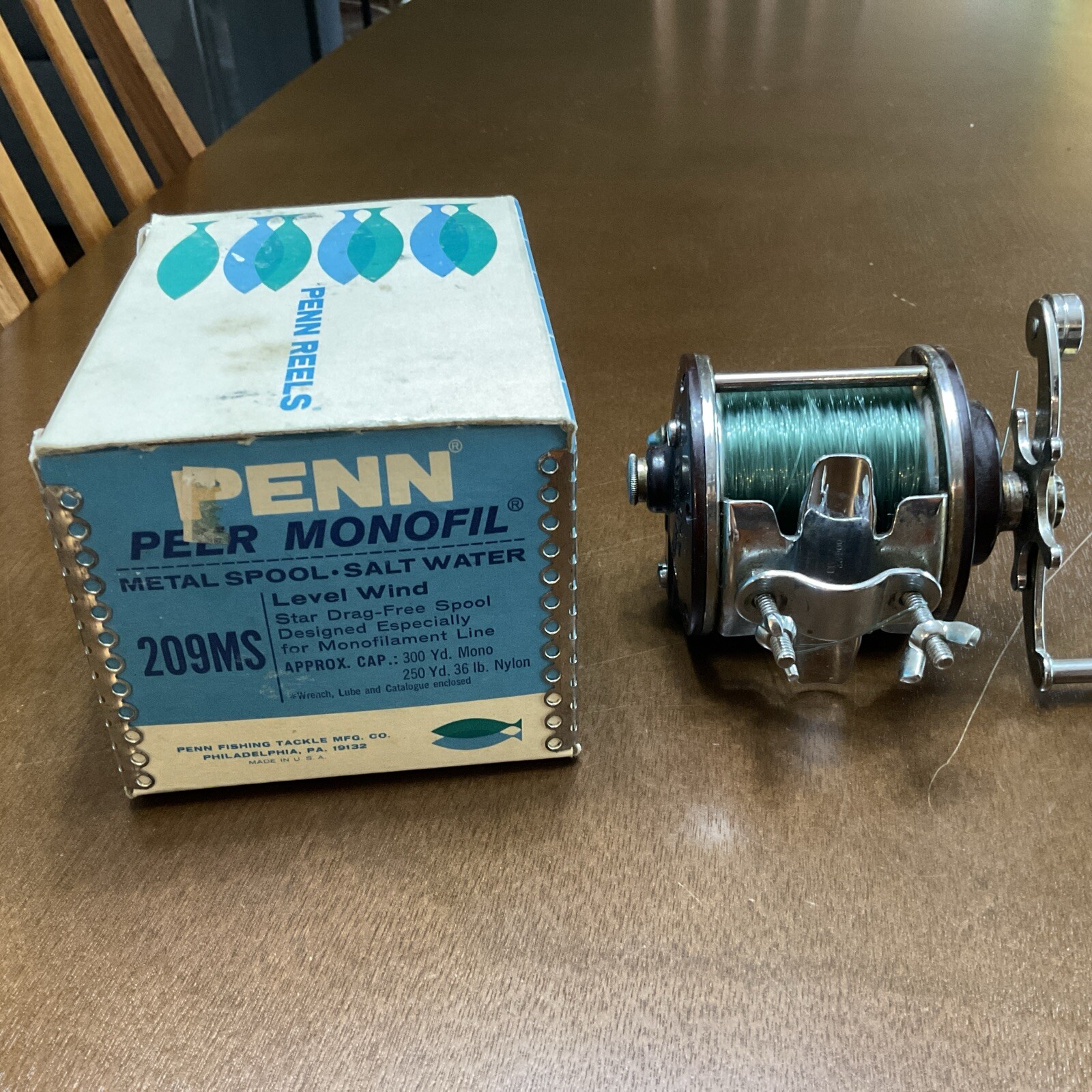 Vintage PENN Peer Monofil # 209MS Reel in Box