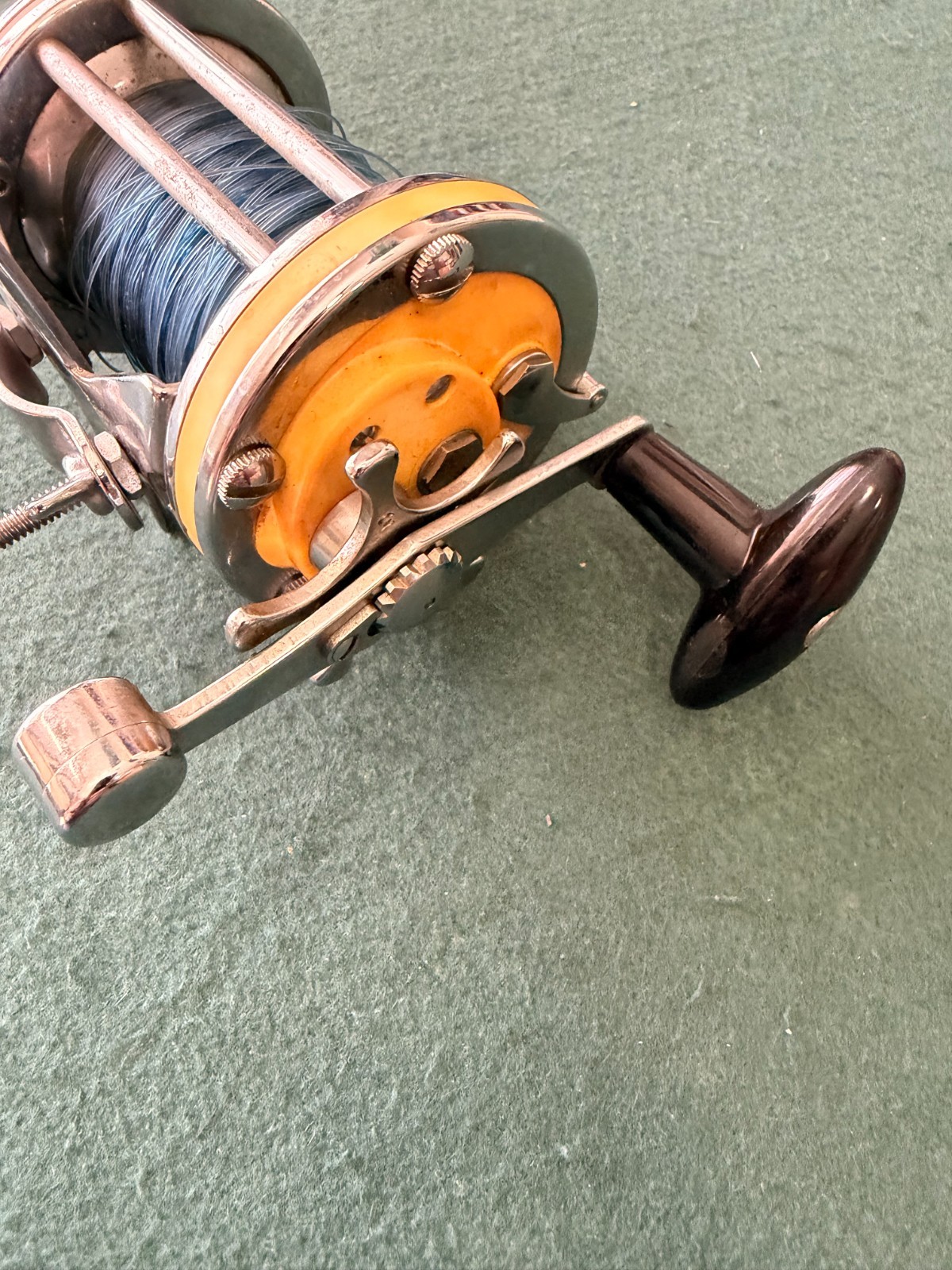 Vintage Garcia Mitchell 600A Trolling Fishing Reel w/rod clamp-Made in France