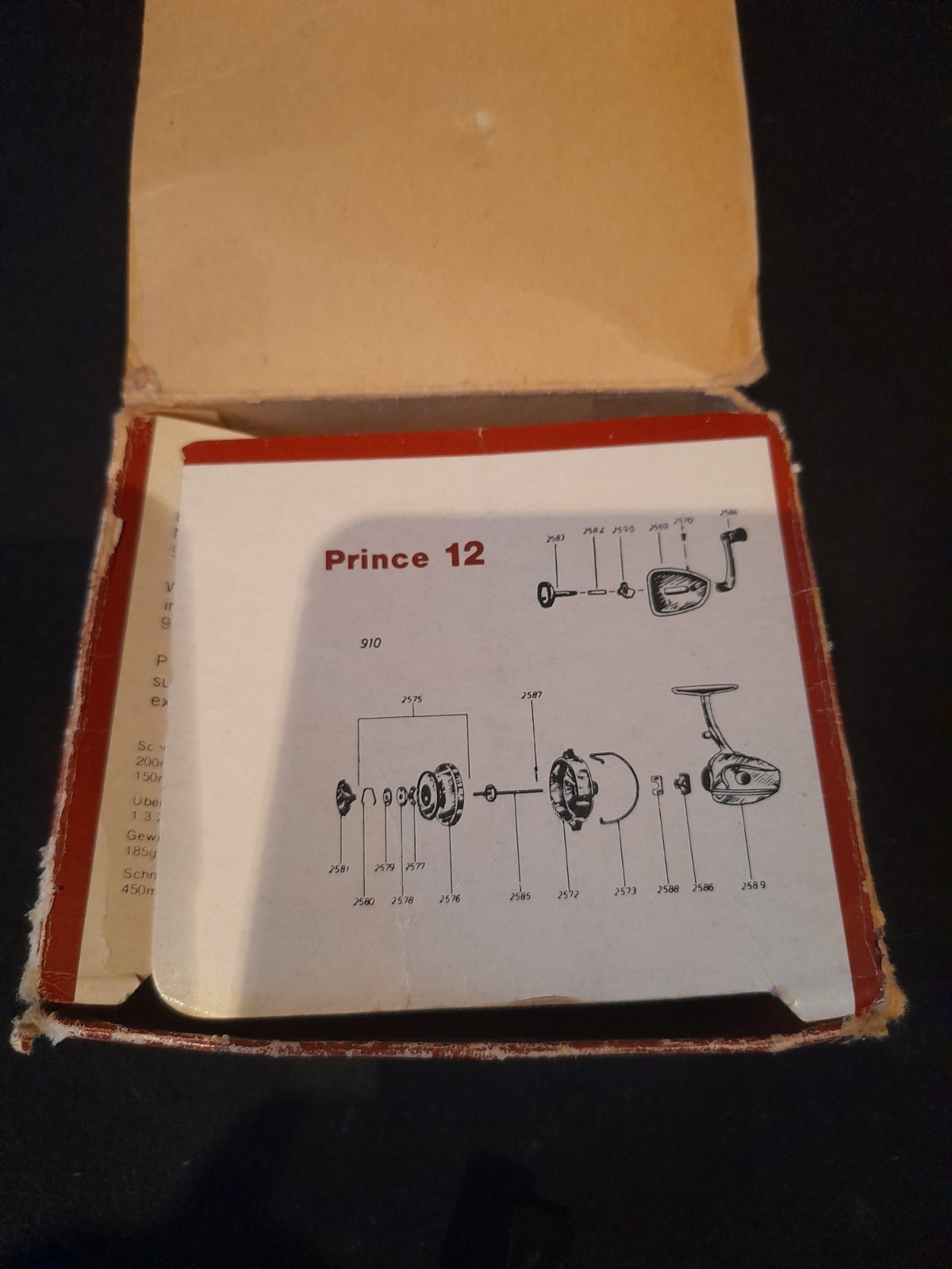 Vintage D-A-M Prince 1012 Fixed Spool Reel original box, Reel is MINT & UNUSED