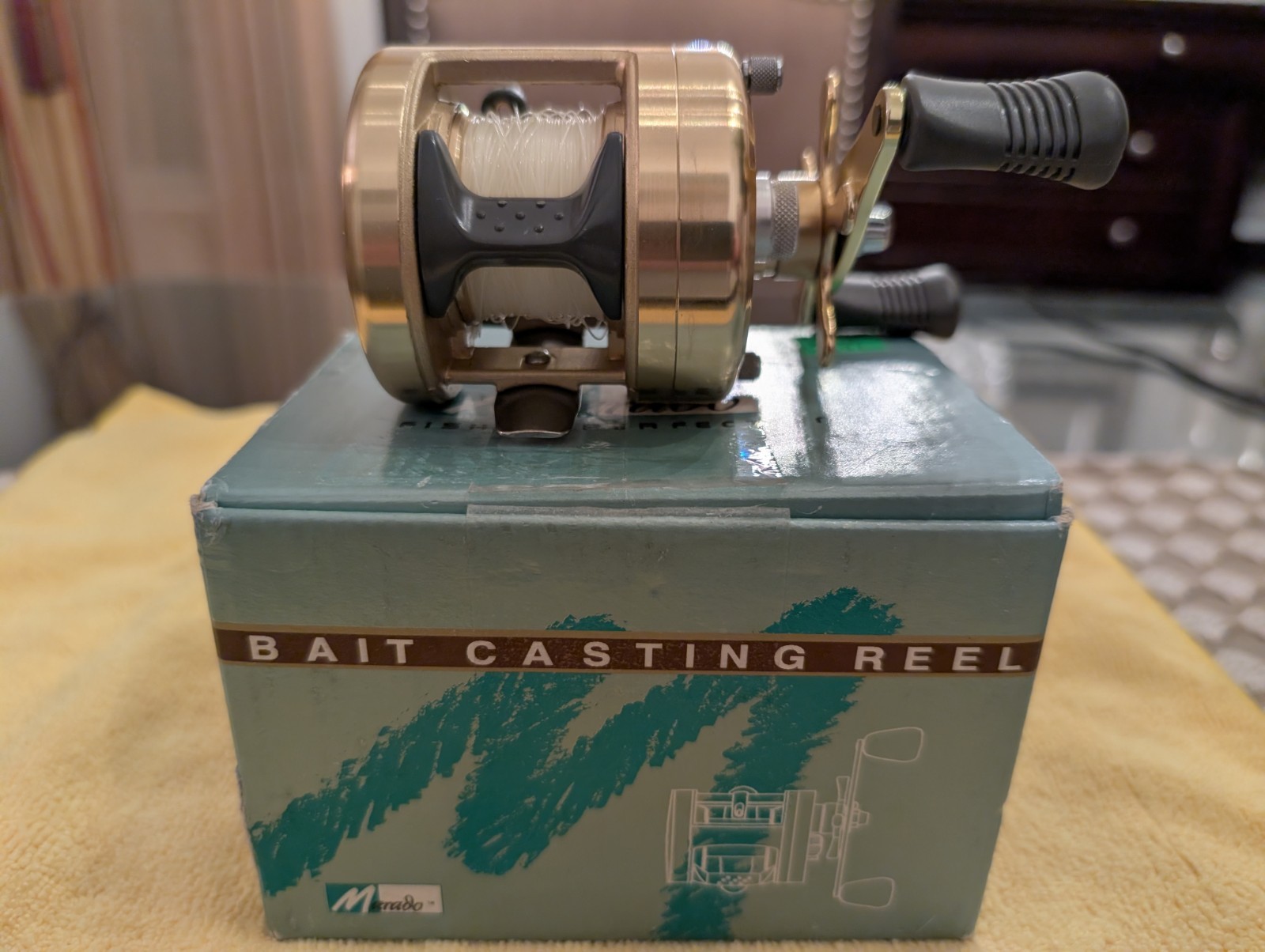 Marado Evolution #150 Baitcast Fishing Reel Gold-Vintage-New in Box-Collector