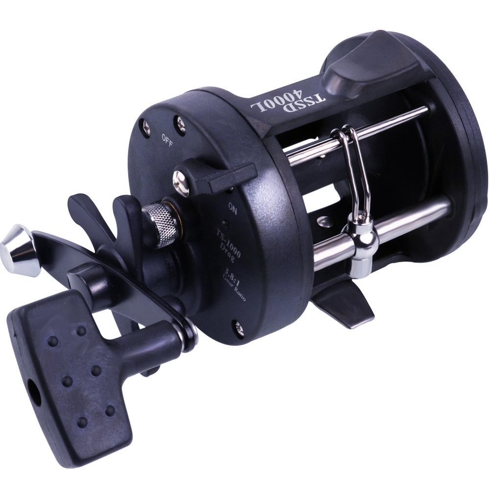 Sougayilang Conventional Reel – 27LB Max 4000, black-right handle