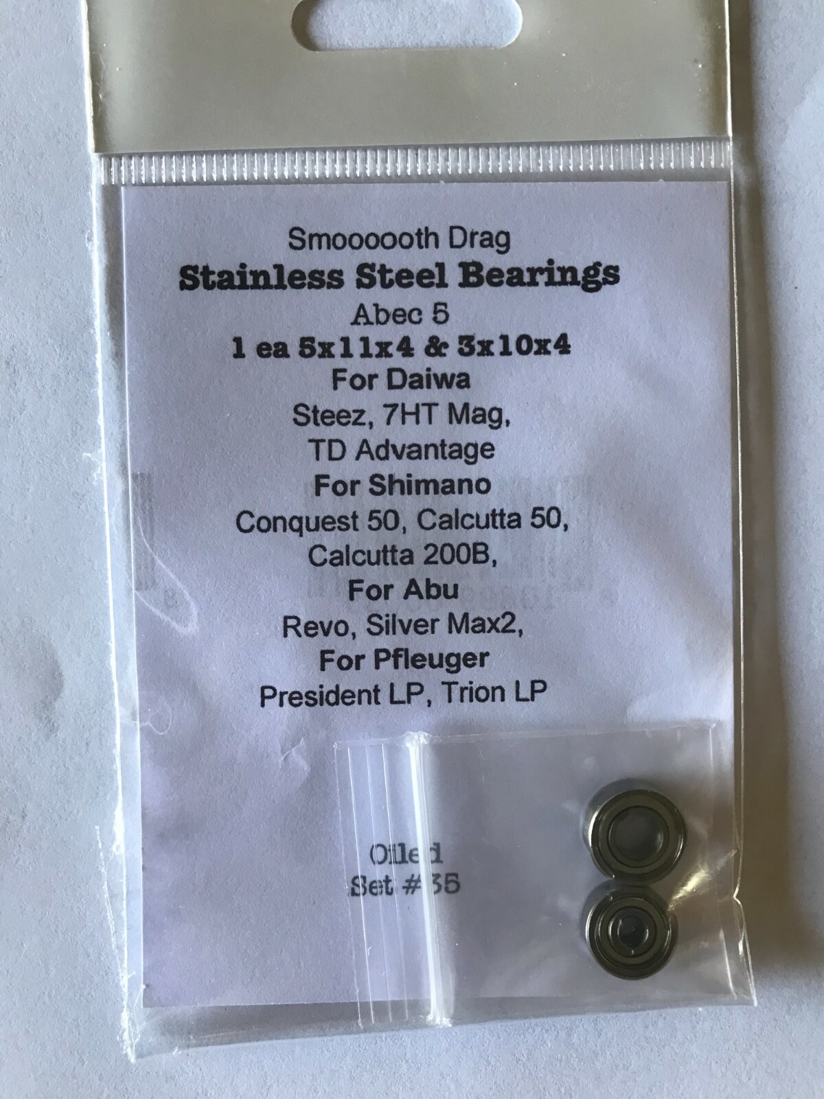 Smooth Drag #35 PFLEUGER President LP & Trion LP Stainless Steel Ball Bearings