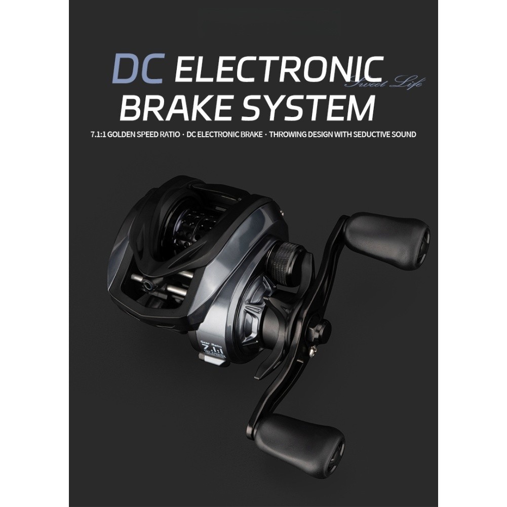 Baitcasting Fishing Reel with 7.1:1 Gear Ratio 6kg Drag 6+1 Ball Bearings