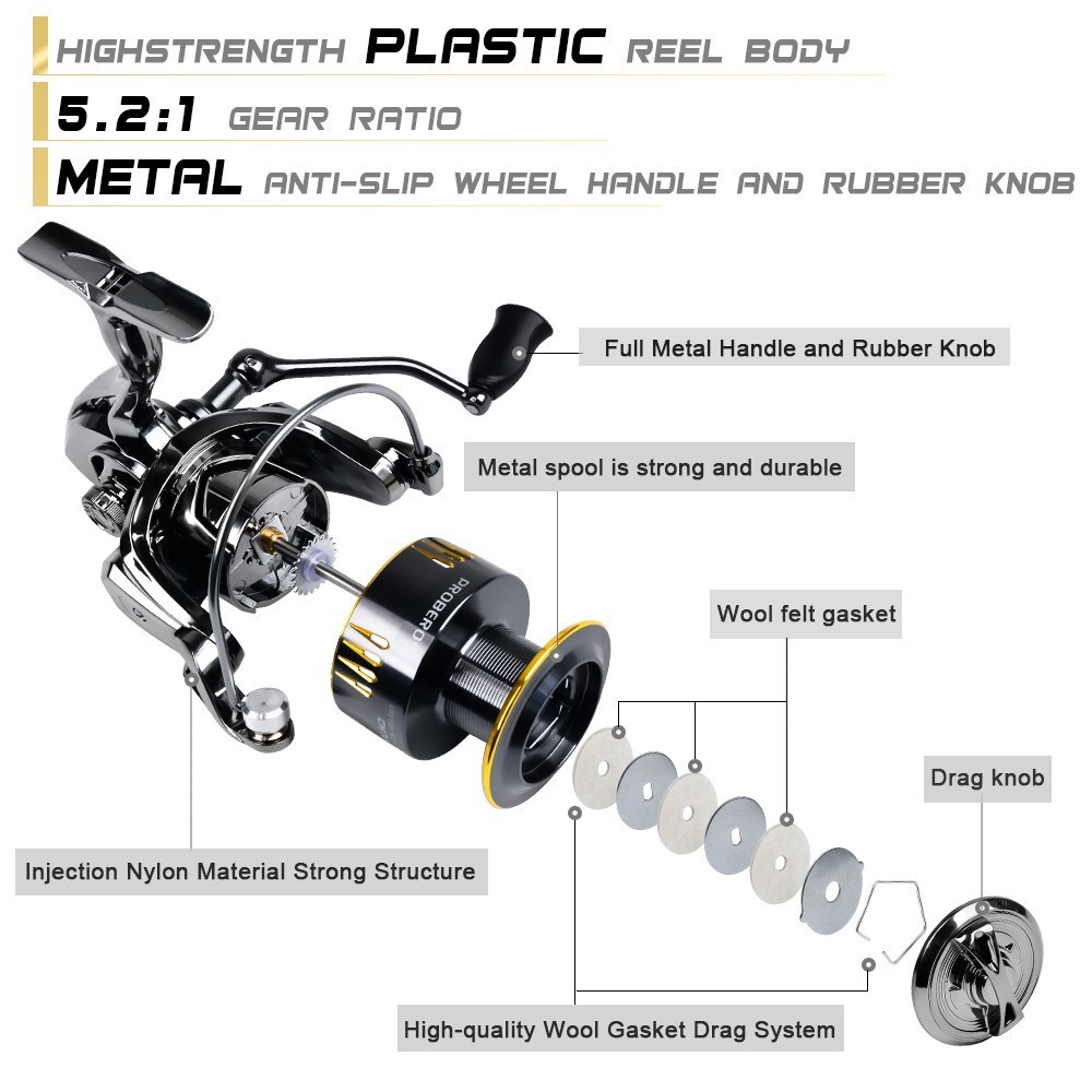 Spinning Reel Spool Freshwater 3+1BB CNC Mechine Fishing Wheel 5-10KG Max Drag