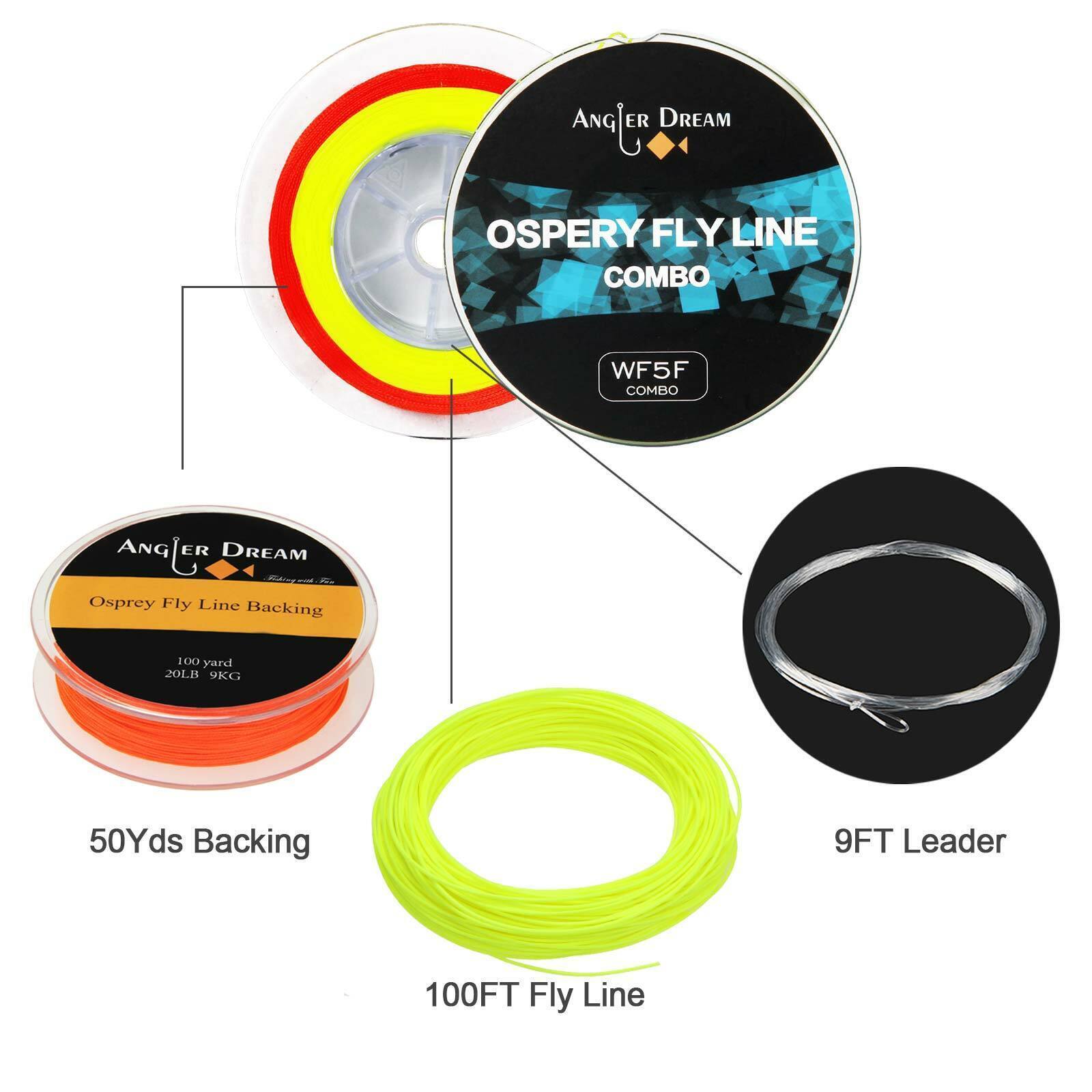 3/4 5/6 7/8 9/10WT Large Arbor Fly Fishing Reel With WF 3F5F8F Fly Line Combo
