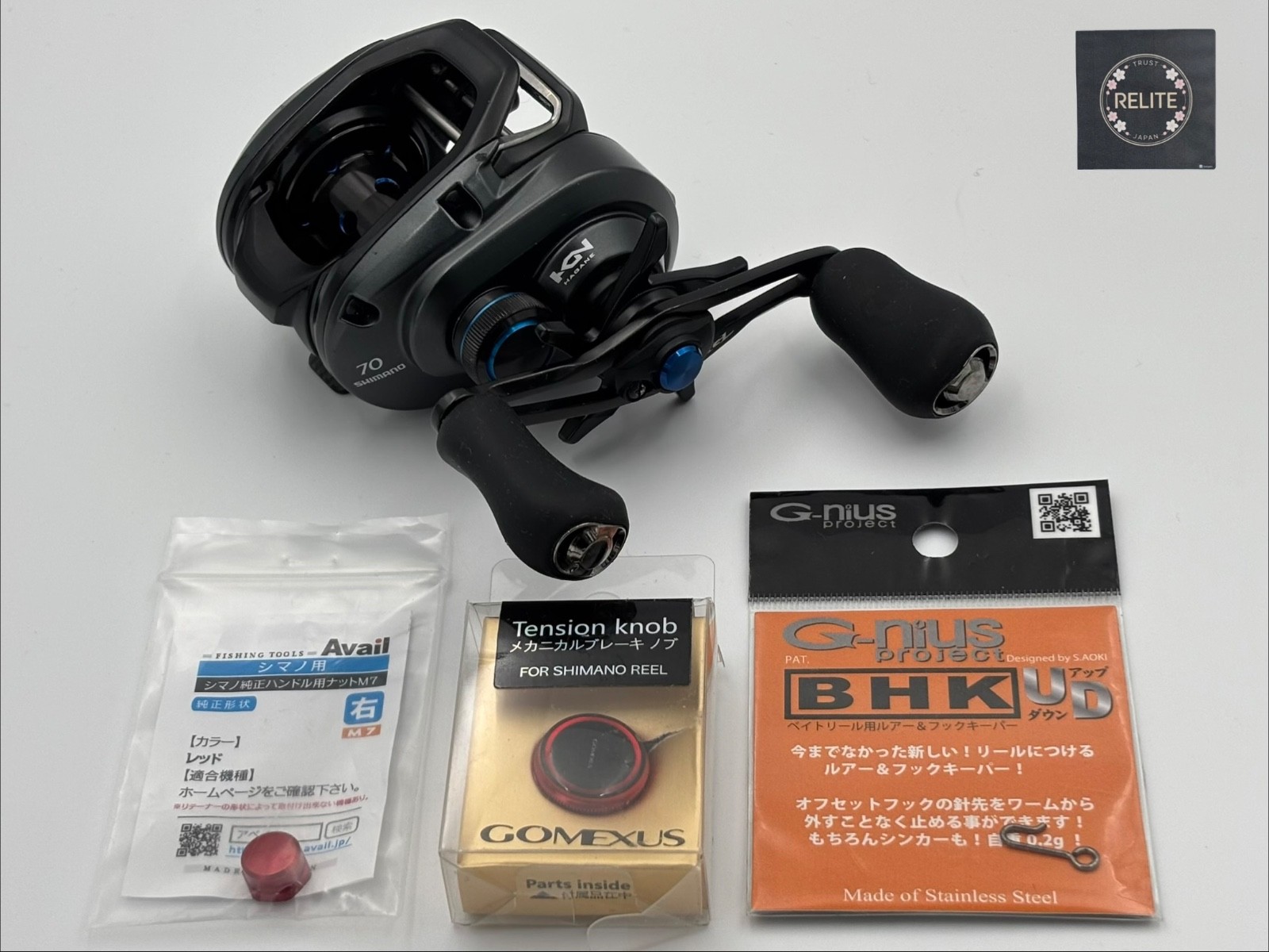Shimano 19 SLX MGL 70 Custom Avail Gomexus Knobs Right Hand Baitcast Reel Japan