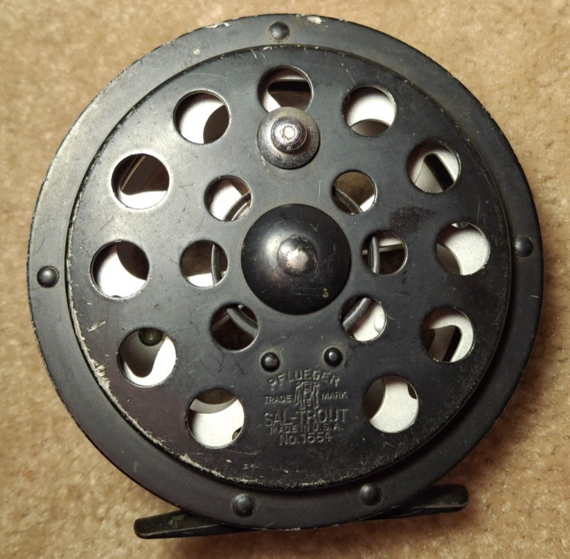 PFLUEGER SAL-TROUT NO. 1554 FLY FISHING REEL, MADE IN USA, READ DESCRIPTION