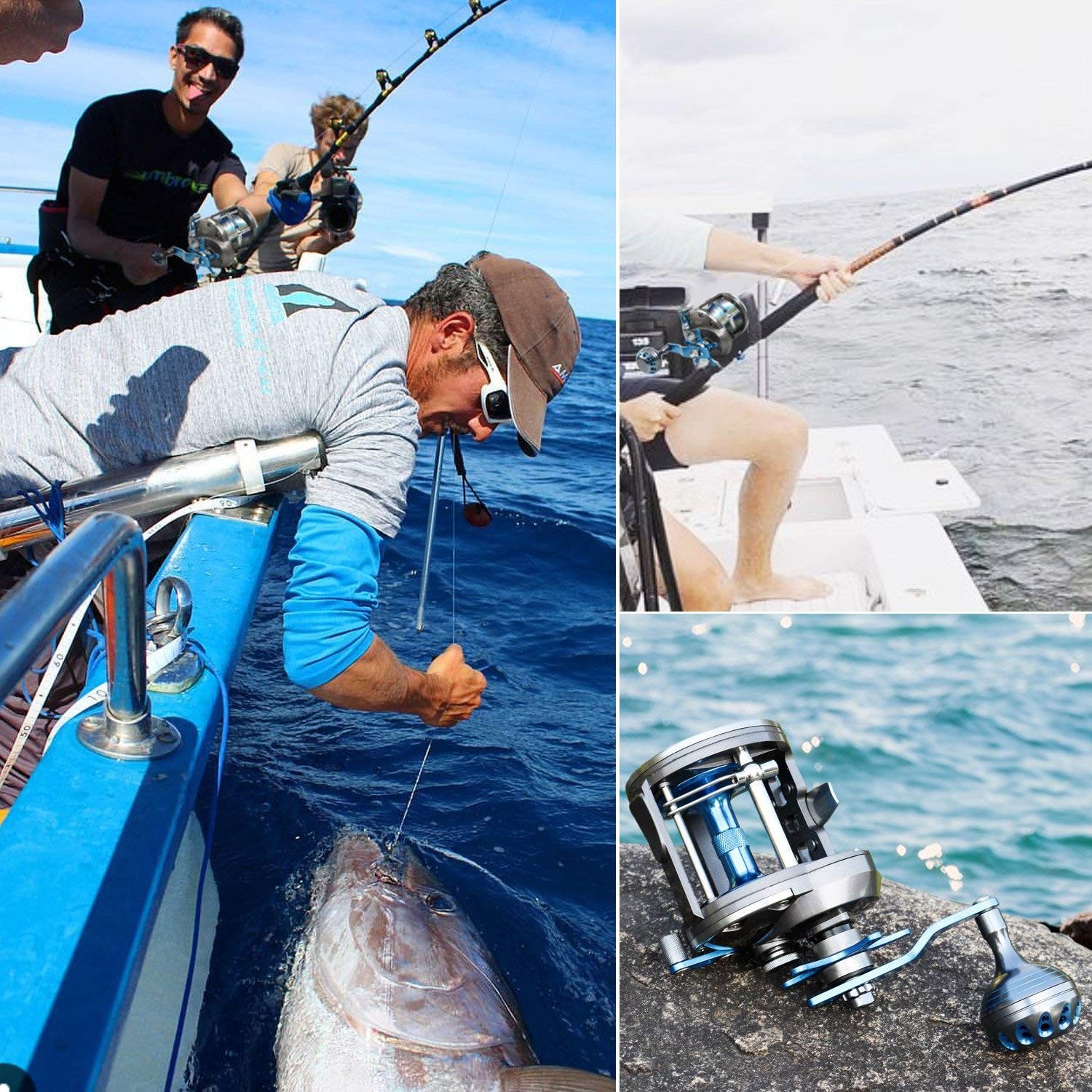 Trolling Reel Saltwater Level Wind Reels, Drag Reels Boat Fishing Ocean Fishi…