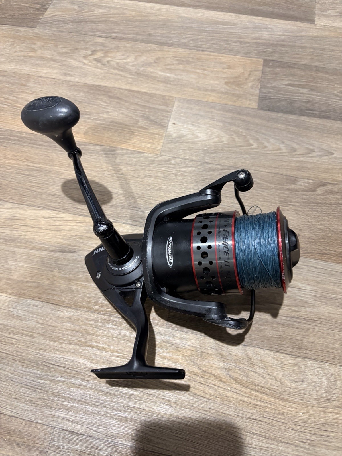 Penn Fierce II 8000 Spinning Reel With 350 Yard 80 Braid Spooled Shark Saltwater