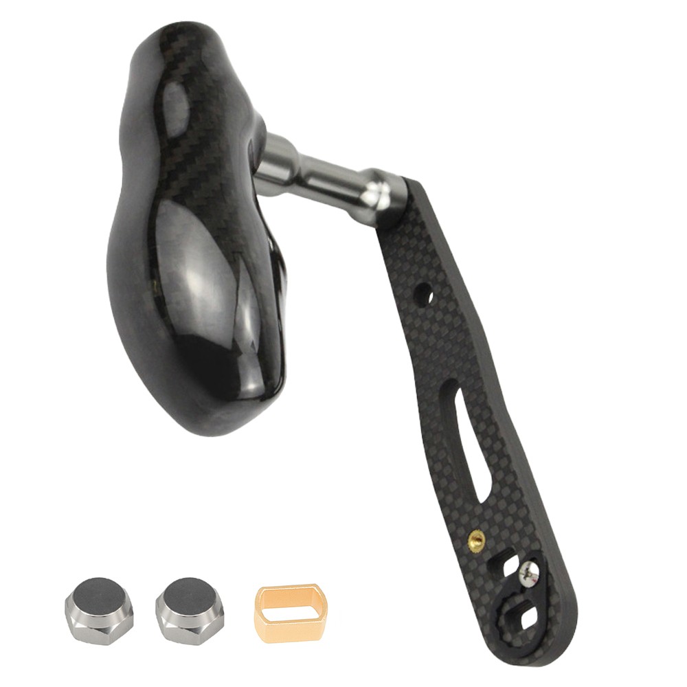 Carbon Fiber Reel Handle Knob Assembled Shimano Daiwa Baitcasting Reel Gray