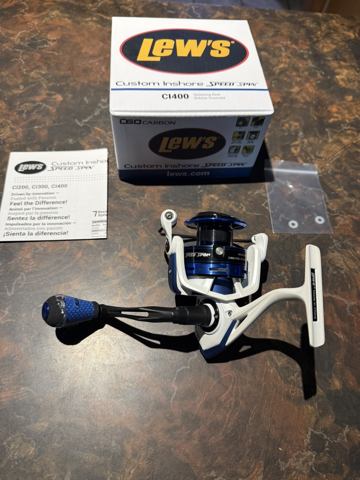 Lew’s Speed Spin Custom Inshore 400 Spinning Reel CI400,6.2:1-NEW IN BOX