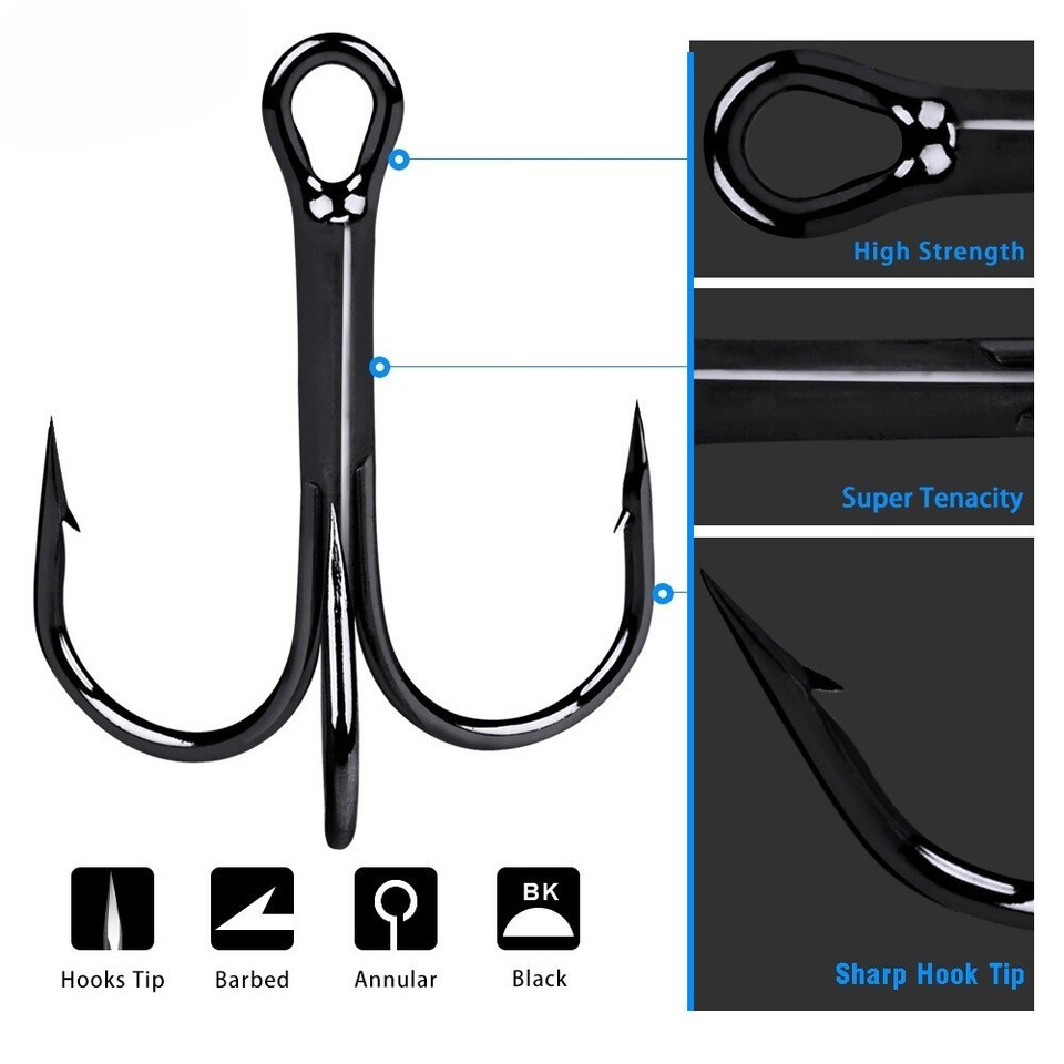 18+1BB Fishing Baitcasting Reel Gear Ratio Left Right Hand +100PCS Treble Hooks