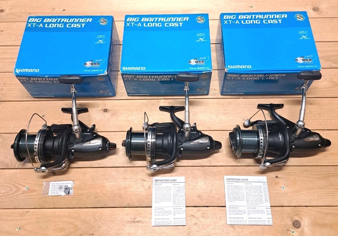 3 × Shimano Big Baitrunner XTA LC Longcast Freewheel Reels Fishing Reels Excellent