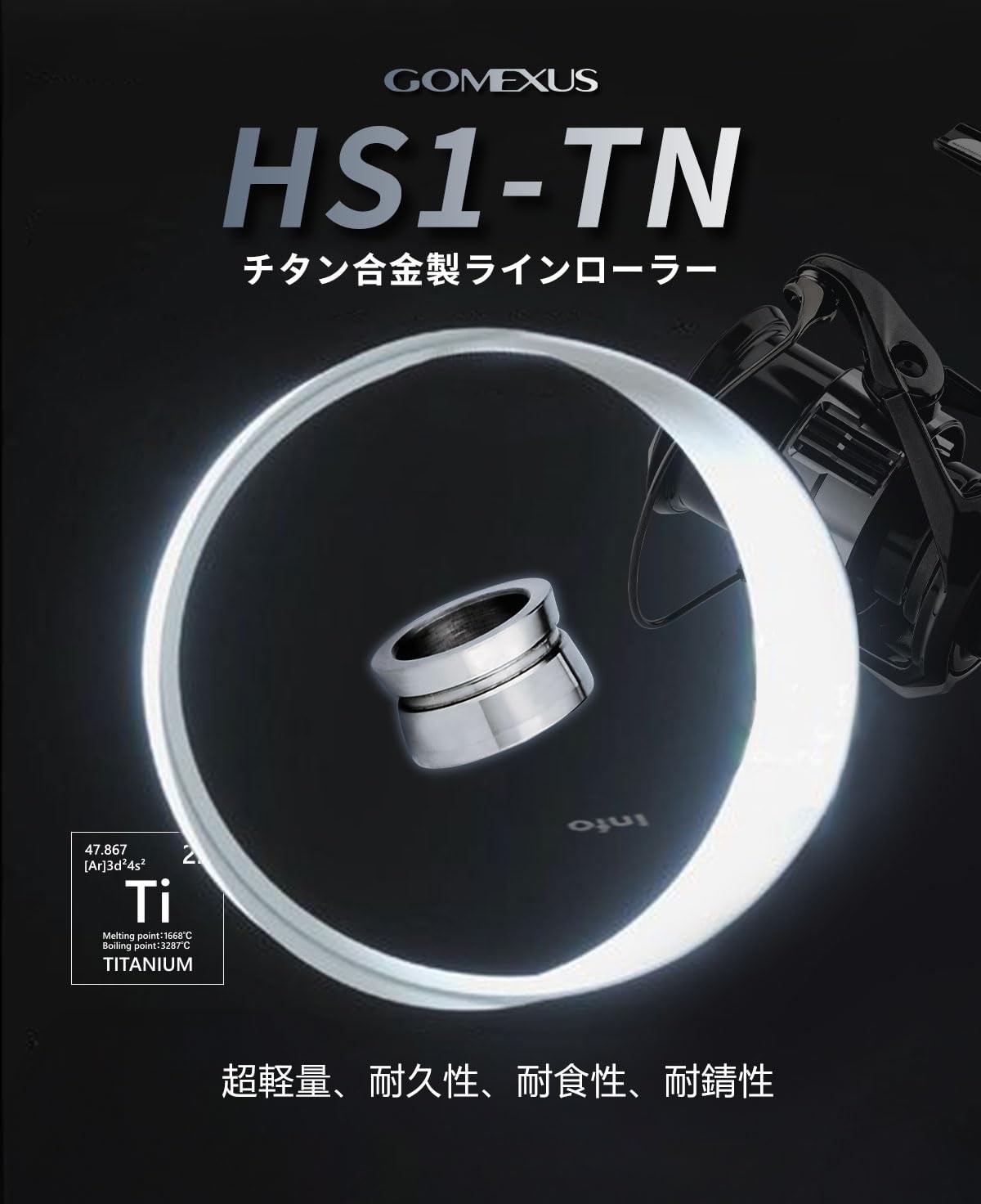 Gomexus HS1-TN Titanium Line Roller Shimano Stella Twin Power Compatible