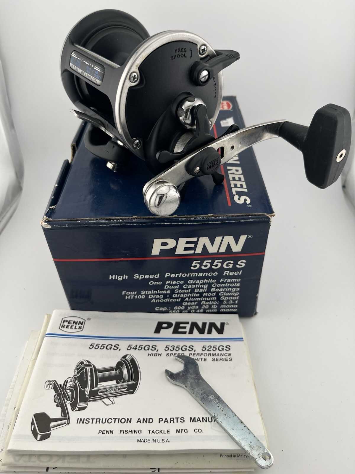 #NIB PENN 555GS Saltwater Trolling Reel W/Ppw. Made In USA!