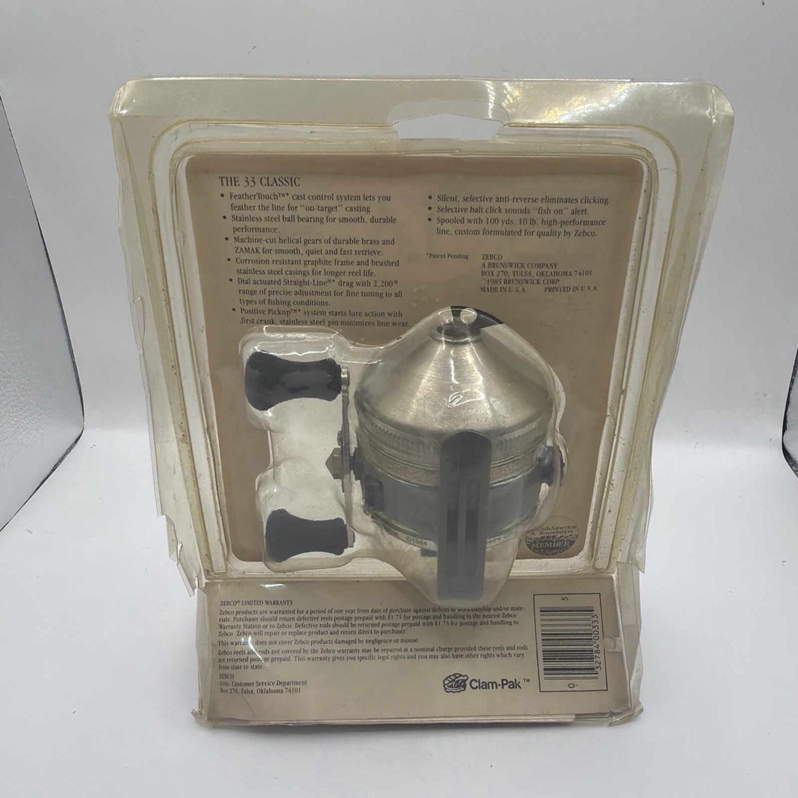 Zebco Classic 33 Classic anti reverse reel NEW. F