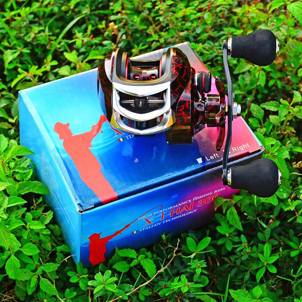 Red Baitcasting Fishing Reel 7.2:1 Gear Ratio 18+1BB 10kg/22LB Max Drag Force