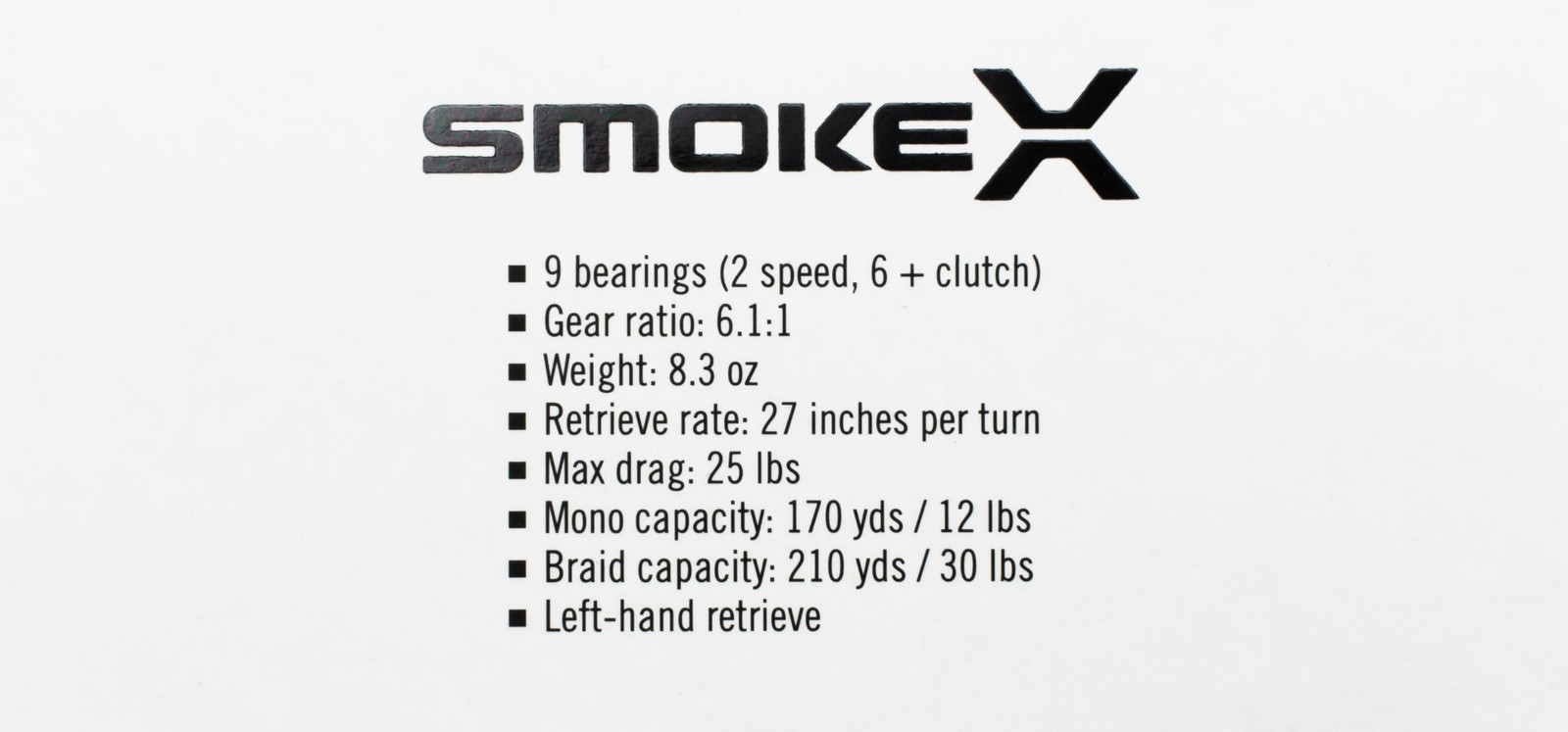 QUANTUM SMOKE X SMX101SPT 6.1:1 GEAR RATIO LEFT HAND BAITCAST REEL