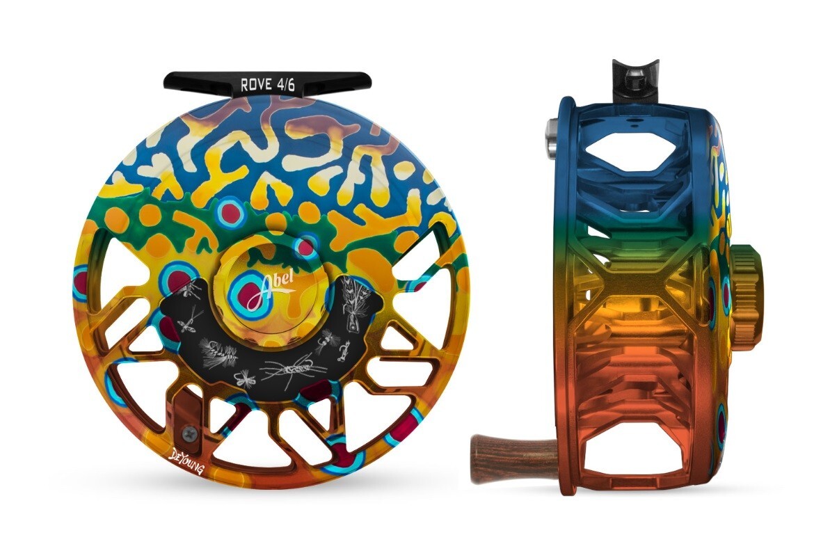 ABEL ROVE 4/6 FLY REEL IN DEYOUNG BROOK TROUT ROSE HANDLE –IN STOCK