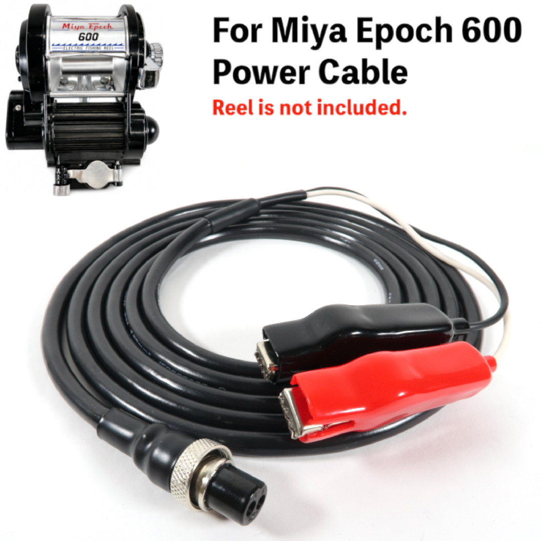 Miya Epoch 600 Power Cable 2Pin DC12V Electric Reel Deep Drop Saltwater Big Game