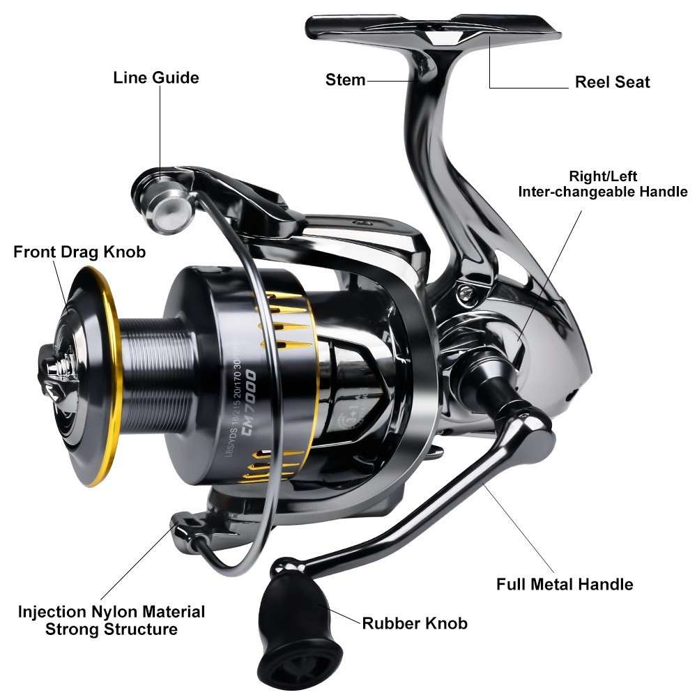 Spinning Reel Spool Freshwater 3+1BB CNC Mechine Fishing Wheel 5-10KG Max Drag