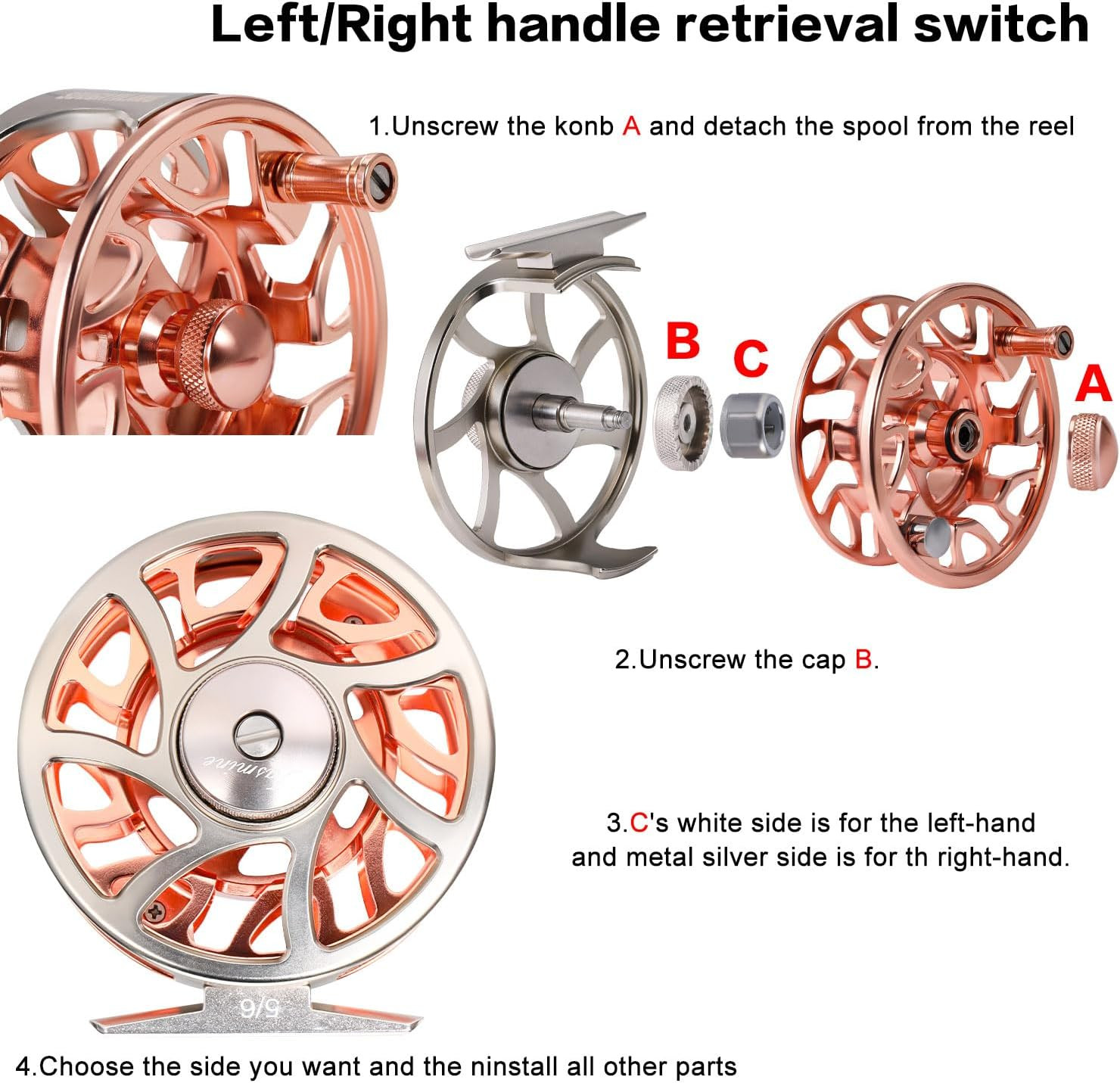Fly Fishing Reel, Cnc-Machined Aluminum Alloy, 5/6 Weight, Lightweight Trout Ree