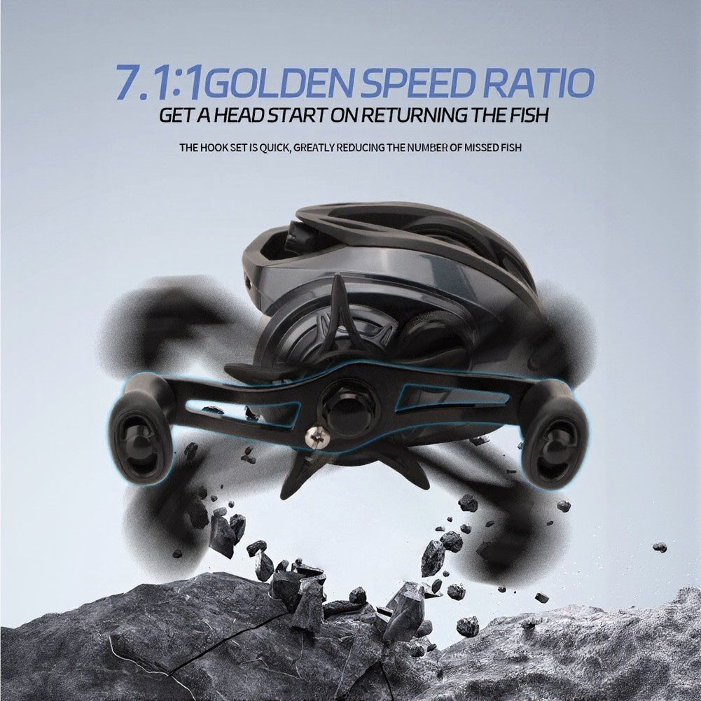 Lightweight Baitcasting Reel 168g 7.1:1 Gear 6kg Drag 6+1BB Aluminum Spool
