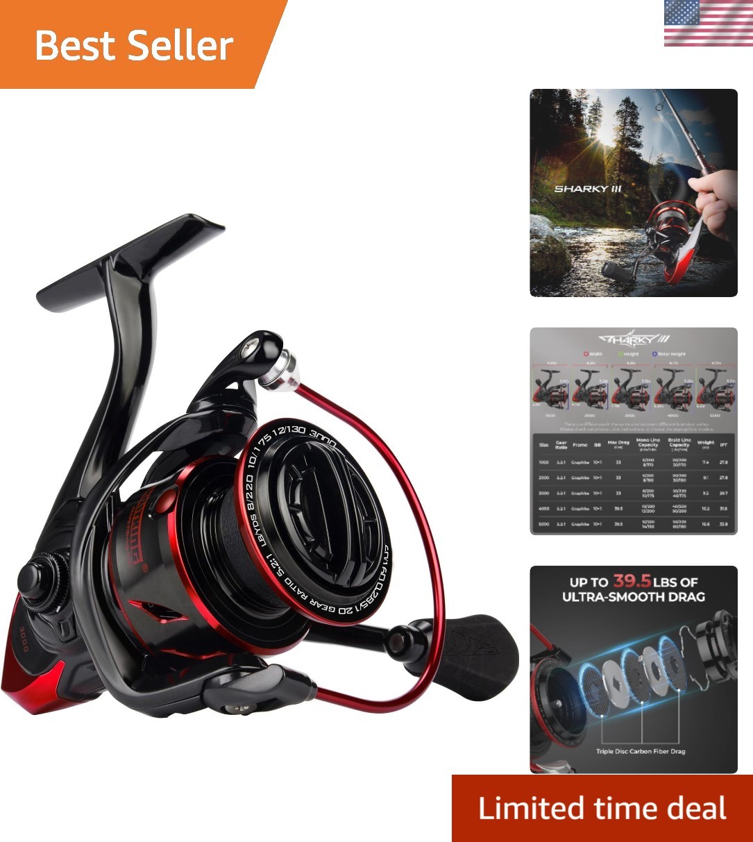 KastKing Sharky III Spinning Reel – Power & Precision for Saltwater & Freshwater