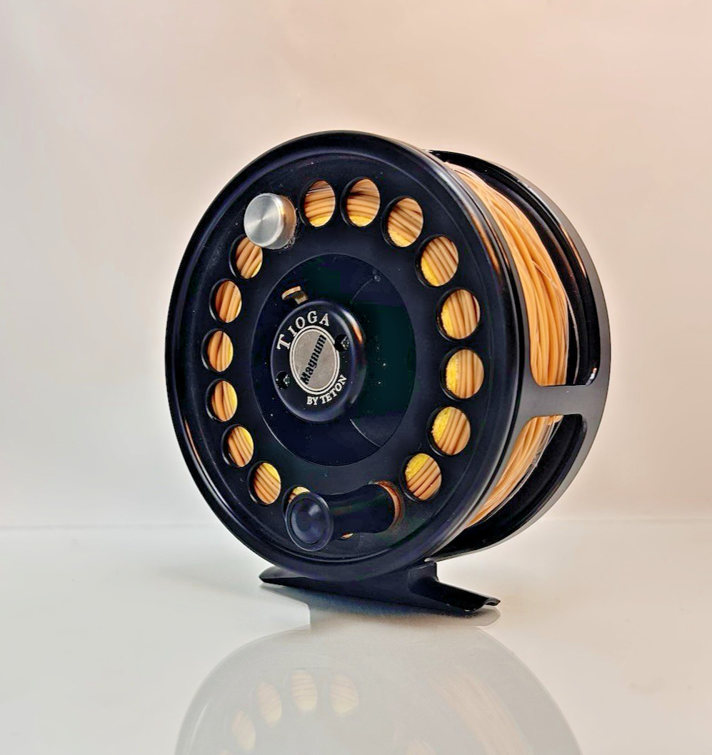 Vintage Teton Tioga Number 10 (10wt) Fly Reel Made In USA Black
