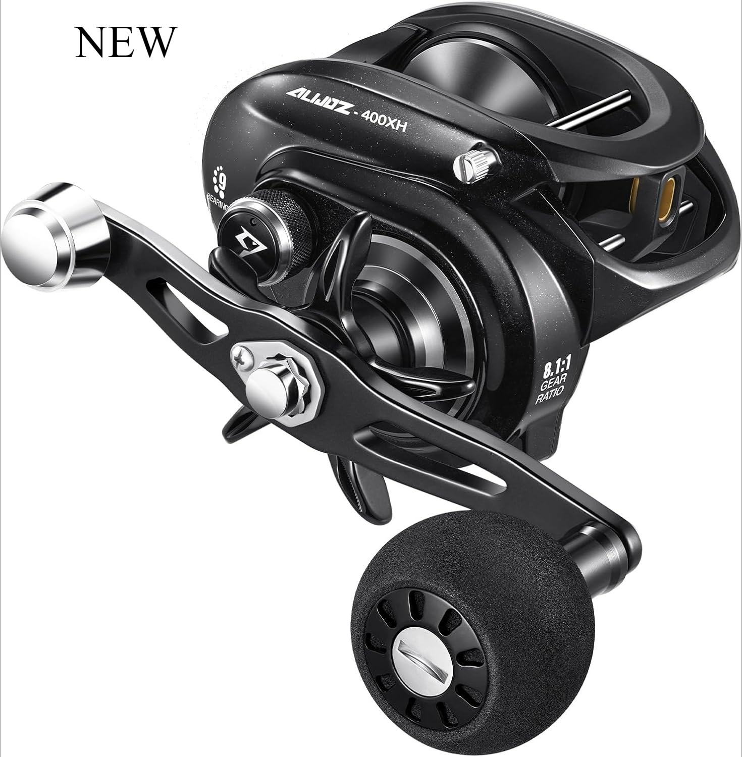 Piscifun Alijoz 400 Baitcaster Fishing Reel, Right Hand Retrieve, Black – 8.1:1