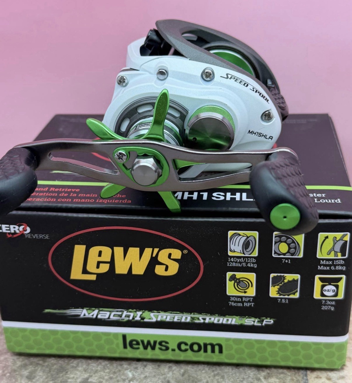 Lew’s Mach 1 Speed Spool SLP 7.5:1 Baitcast Fishing Reel Left Hand-NEW in Box