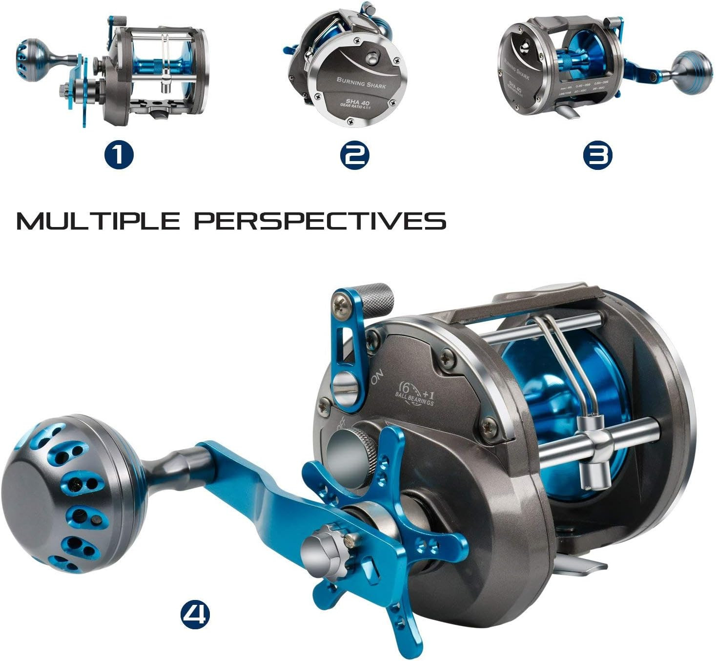 Trolling Reel Saltwater Level Wind Reels, Drag Reels Boat Fishing Ocean Fishing