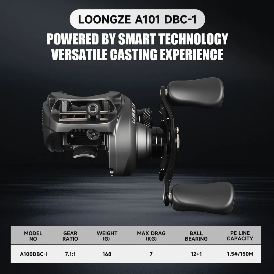 Loongze Airlite A101MBS/A101DBC-1 Low-profile Baitcasting Fishing Reel CNC All-M
