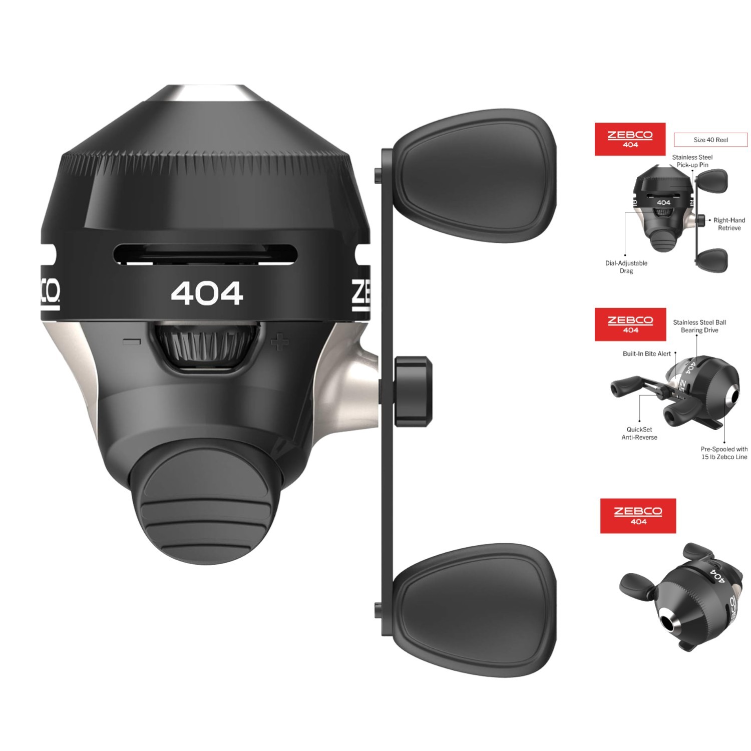 Smooth Retrieve Zebco 404 Spincast Reel – Perfect for Anglers, Monofilament Line