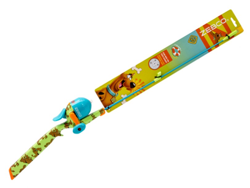 Zebco Scooby Doo Floating Spincast Reel & Glass Rod 2.9ft Blue Kids Fishing