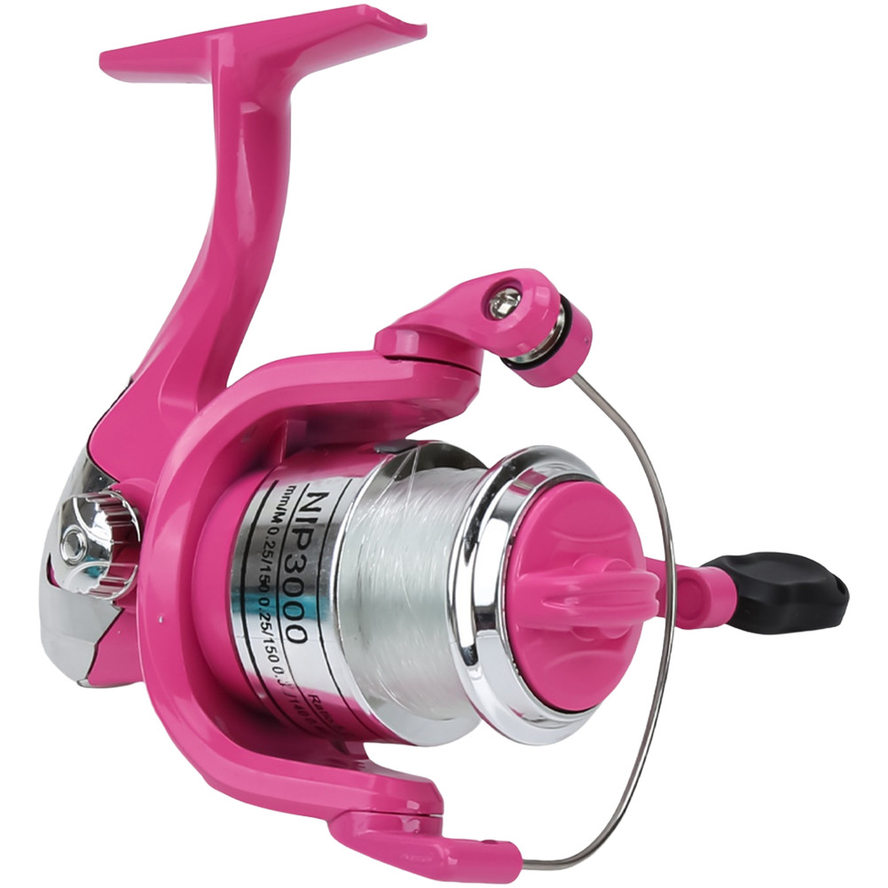 Folding Handle Reel Smooth Bearing Powerful Brake 6.5×4.2cm Green Pink